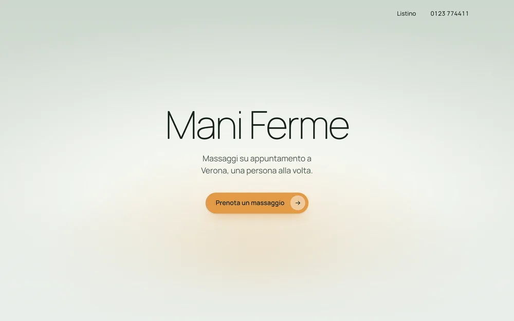 Il sito di Mani Ferme, visto da computer