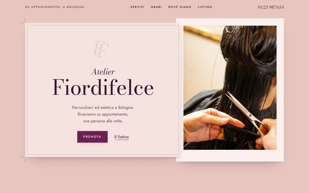 Il sito di Atelier Fiordifelce, visto da computer